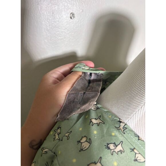 Moon Collection Dress Cat Print Mint Green Keyhole back Twee Kitten Retro Small - Picture 5 of 7